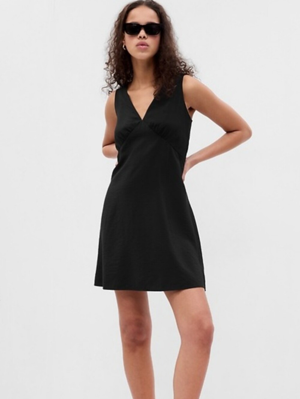 GAP Black V-Neck Mini Dress